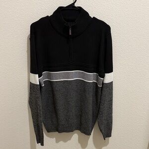 Stylish Black and Gray Zip-Up Sweater